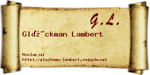 Glückman Lambert névjegykártya
